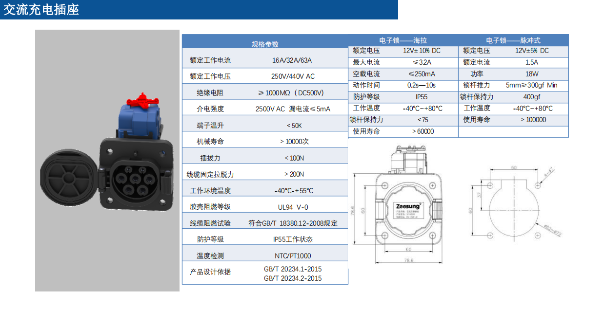 交流車輛充電插座